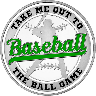 Green "Baseball" with White Outer Circular Borders